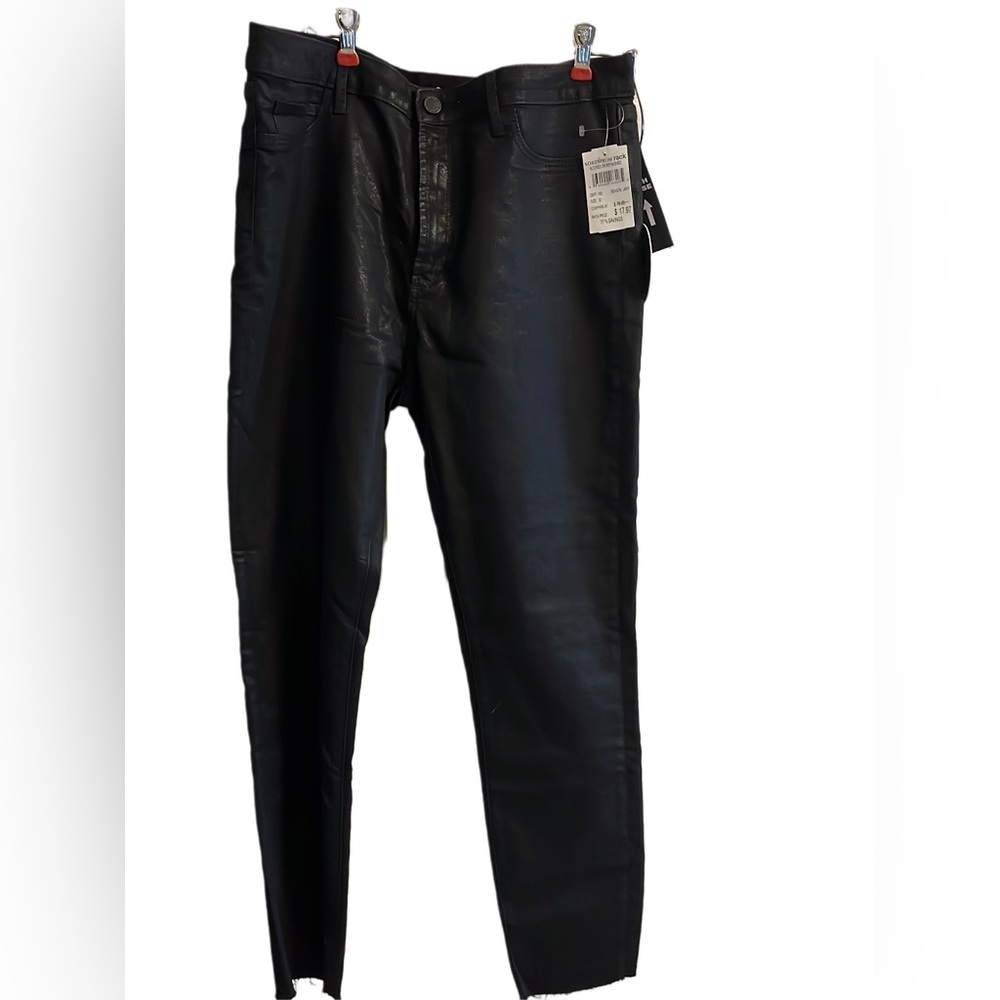 Women’s articles of society black shiny pants - not hemmed ankle Size 32